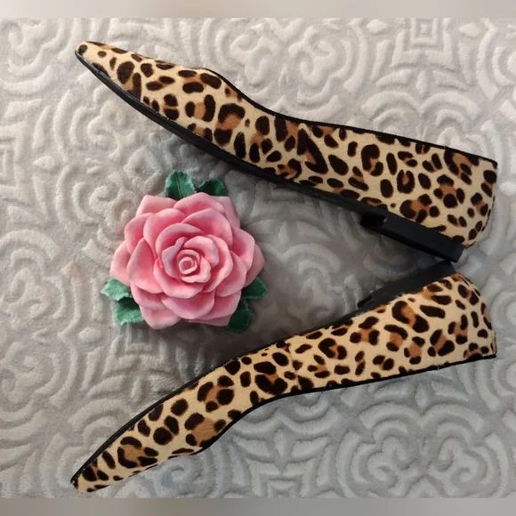 Marc Fisher MFALANYZ-T Animal Print Pointed Toe Flats Women's Size 8½ - Picture 2 of 7